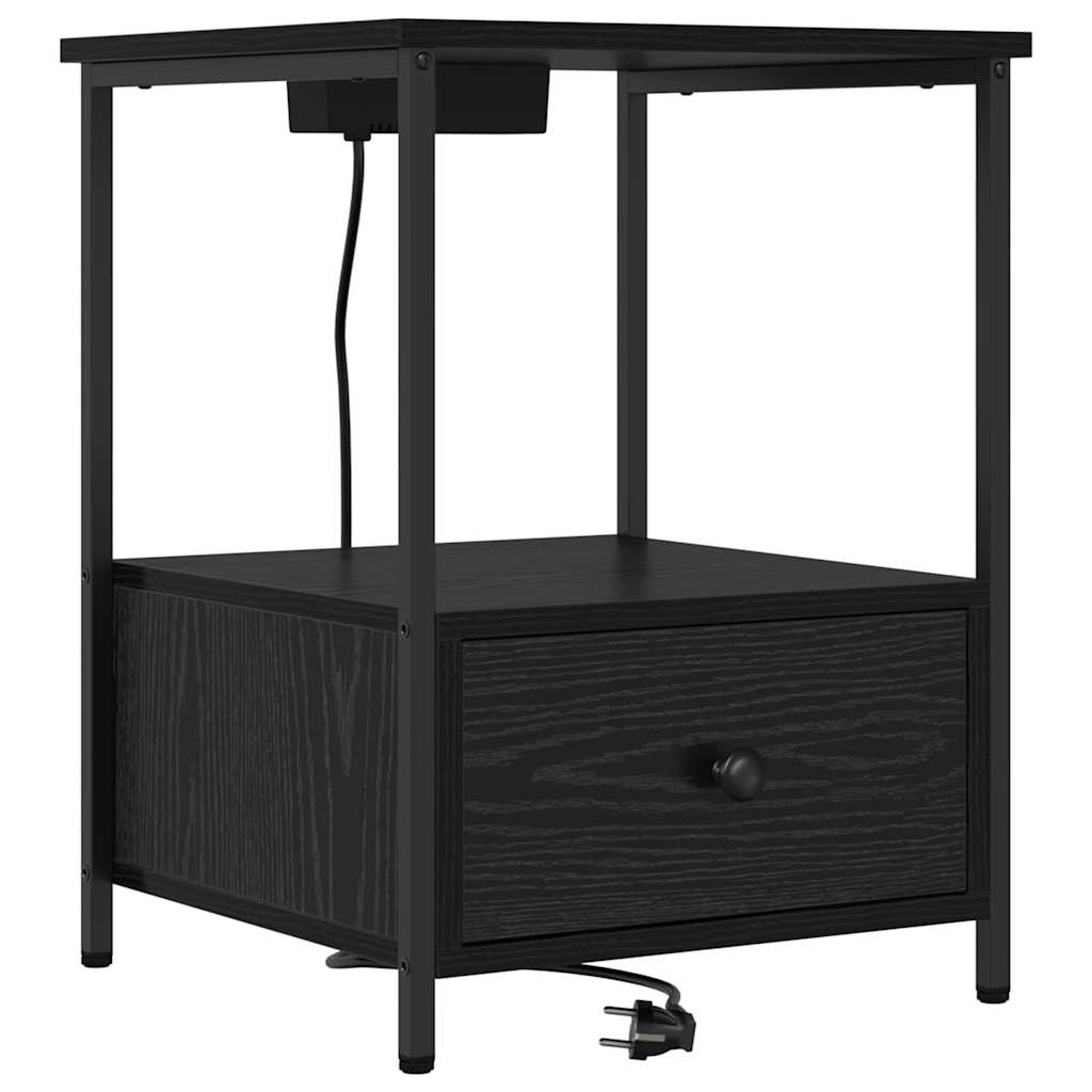 vidaXL Nachttisch Schwarz Eichen-Optik 42 x 41 x 56 cm Holzwerkstoff