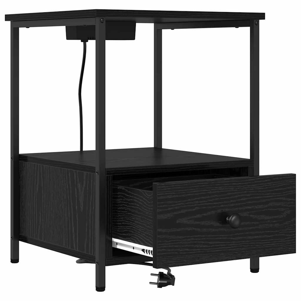 vidaXL Nachttisch Schwarz Eichen-Optik 42 x 41 x 56 cm Holzwerkstoff