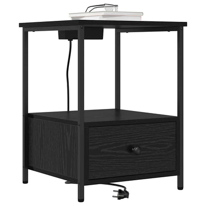vidaXL Nachttisch Schwarz Eichen-Optik 42 x 41 x 56 cm Holzwerkstoff