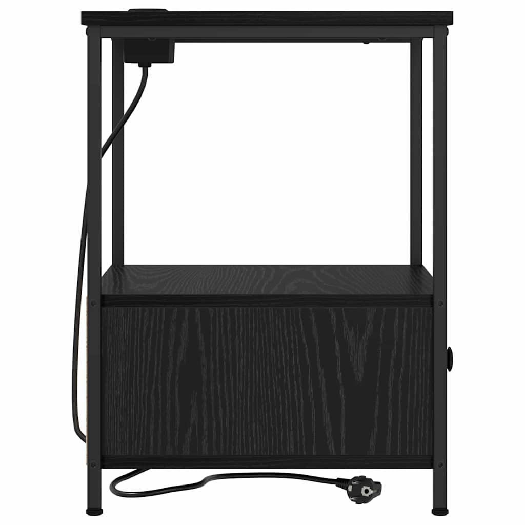 vidaXL Nachttisch Schwarz Eichen-Optik 42 x 41 x 56 cm Holzwerkstoff