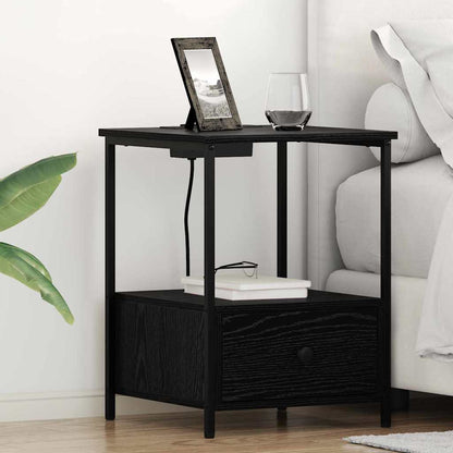 vidaXL Nachttisch 2 pcs Schwarz Eichen-Optik 42 x 41 x 56 cm