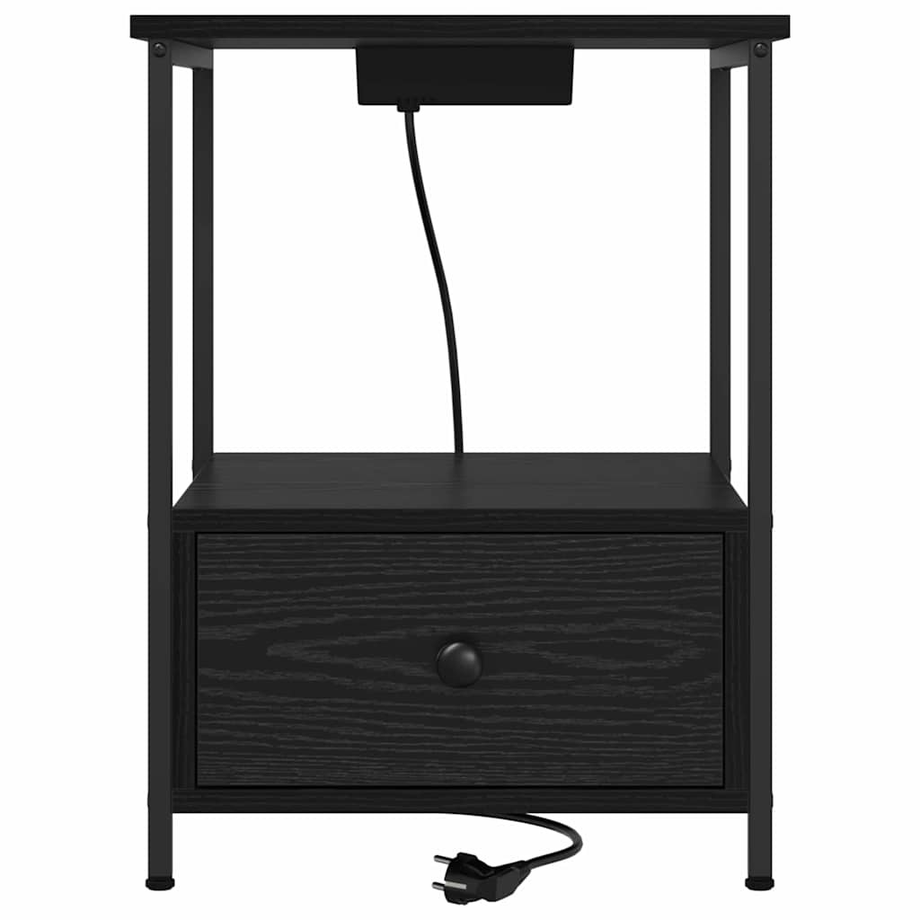 vidaXL Nachttisch 2 pcs Schwarz Eichen-Optik 42 x 41 x 56 cm