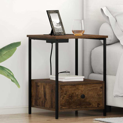 vidaXL Nachttisch Geräucherte Eiche 42 x 41 x 56 cm Holzwerkstoff