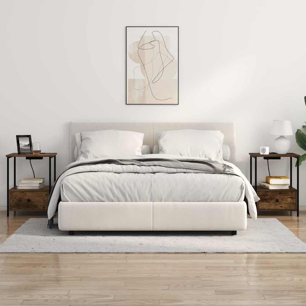 vidaXL Nachttisch Geräucherte Eiche 42 x 41 x 56 cm Holzwerkstoff