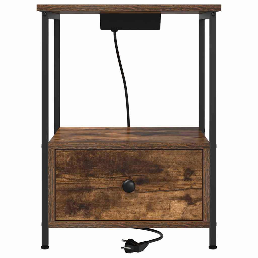 vidaXL Nachttisch Geräucherte Eiche 42 x 41 x 56 cm Holzwerkstoff
