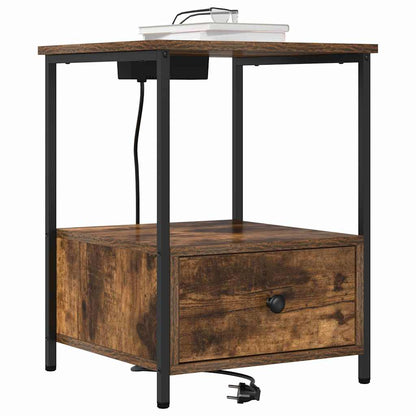 vidaXL Nachttisch mit Speicher 2 pcs Geräucherte Eiche 42 x 41 x 56 cm