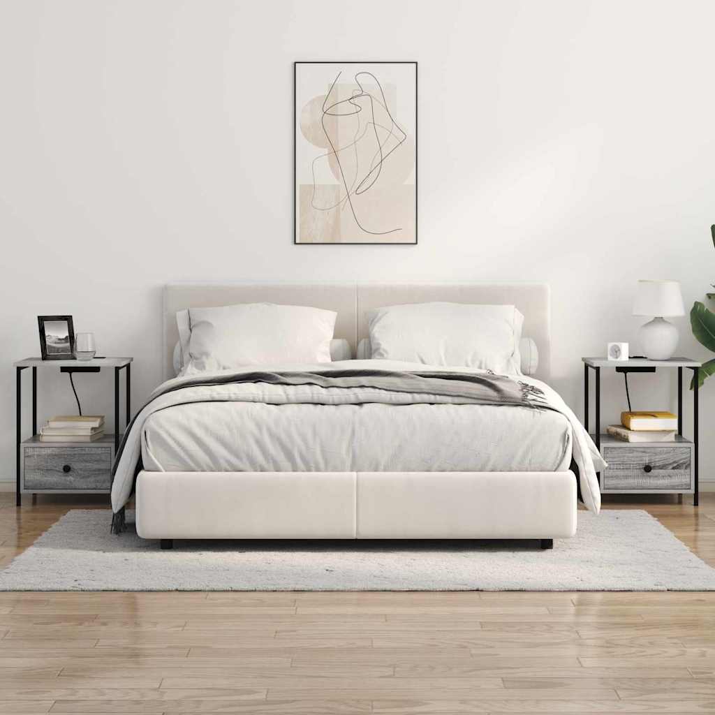 vidaXL Nachttisch Graues Sonoma 42 x 41 x 56 cm Holzwerkstoff