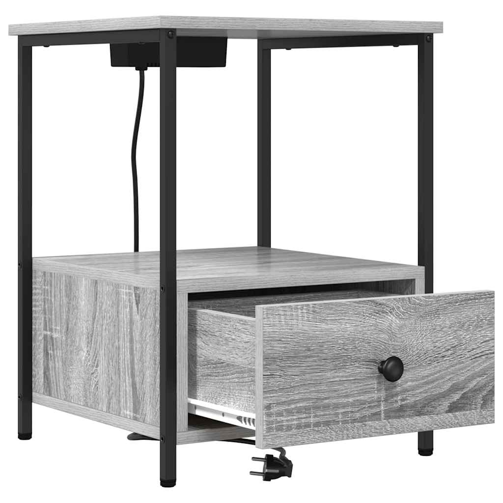 vidaXL Nachttisch Graues Sonoma 42 x 41 x 56 cm Holzwerkstoff