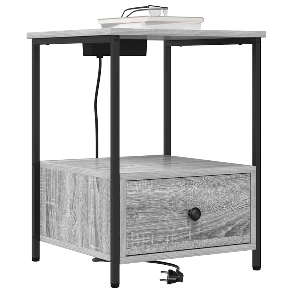 vidaXL Nachttisch Graues Sonoma 42 x 41 x 56 cm Holzwerkstoff