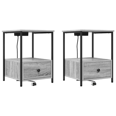 vidaXL Nachttisch 2 pcs Graues Sonoma 42 x 41 x 56 cm Holzwerkstoff