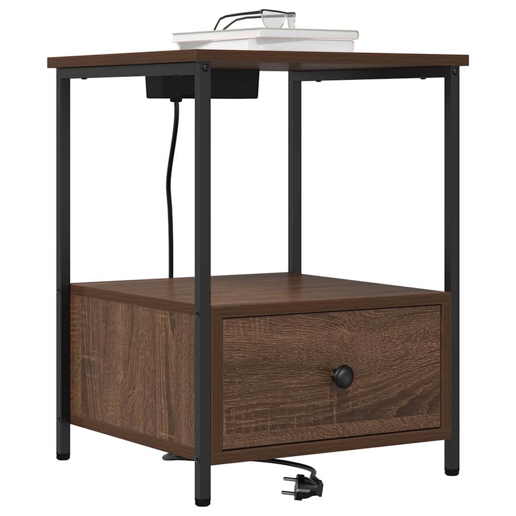 vidaXL Nachttisch Braun Eichen-Optik 42 x 41 x 56 cm Holzwerkstoff