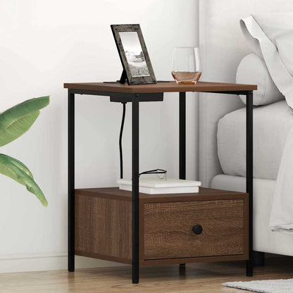 vidaXL Table de chevet 2 pcs Aspect chêne marron 42 x 41 x 56 cm