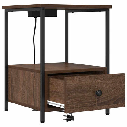 vidaXL Table de chevet 2 pcs Aspect chêne marron 42 x 41 x 56 cm