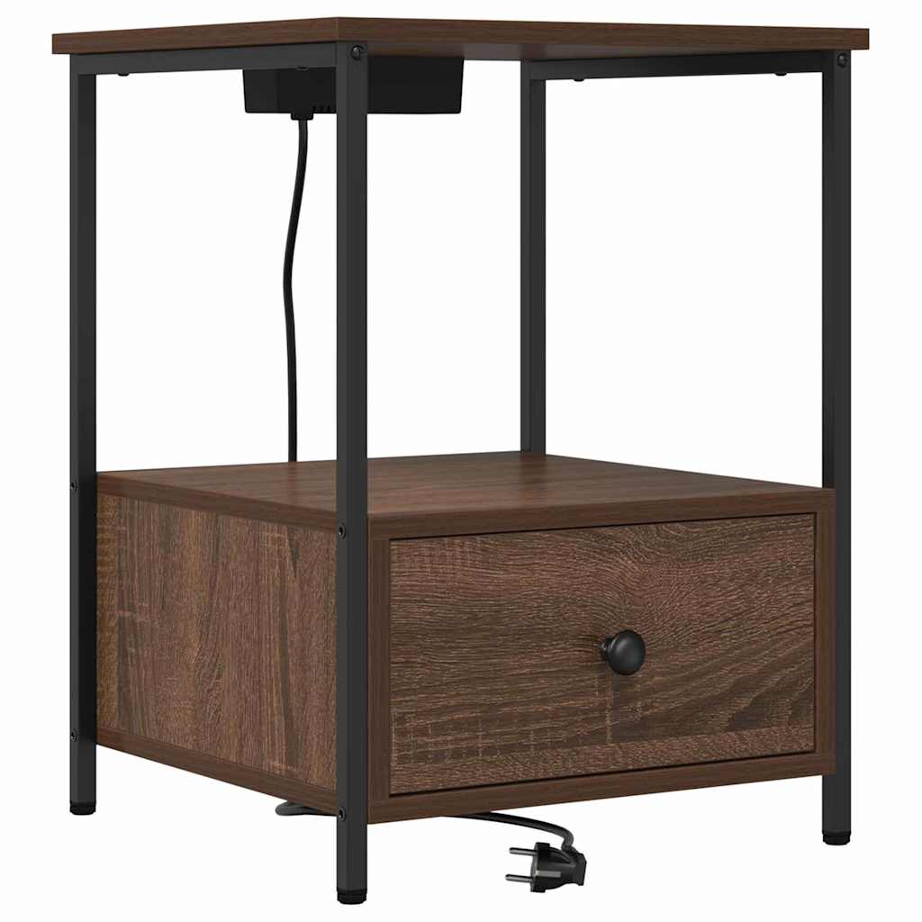 vidaXL Table de chevet 2 pcs Aspect chêne marron 42 x 41 x 56 cm