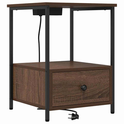 vidaXL Table de chevet 2 pcs Aspect chêne marron 42 x 41 x 56 cm