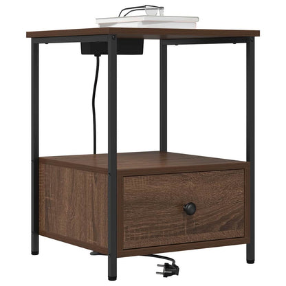 vidaXL Table de chevet 2 pcs Aspect chêne marron 42 x 41 x 56 cm