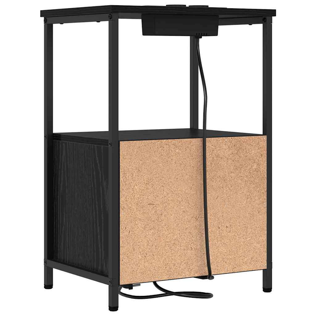 vidaXL Nachttisch 2 pcs Schwarz Eichen-Optik 40 x 31 x 60 cm