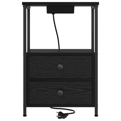 vidaXL Nachttisch 2 pcs Schwarz Eichen-Optik 40 x 31 x 60 cm