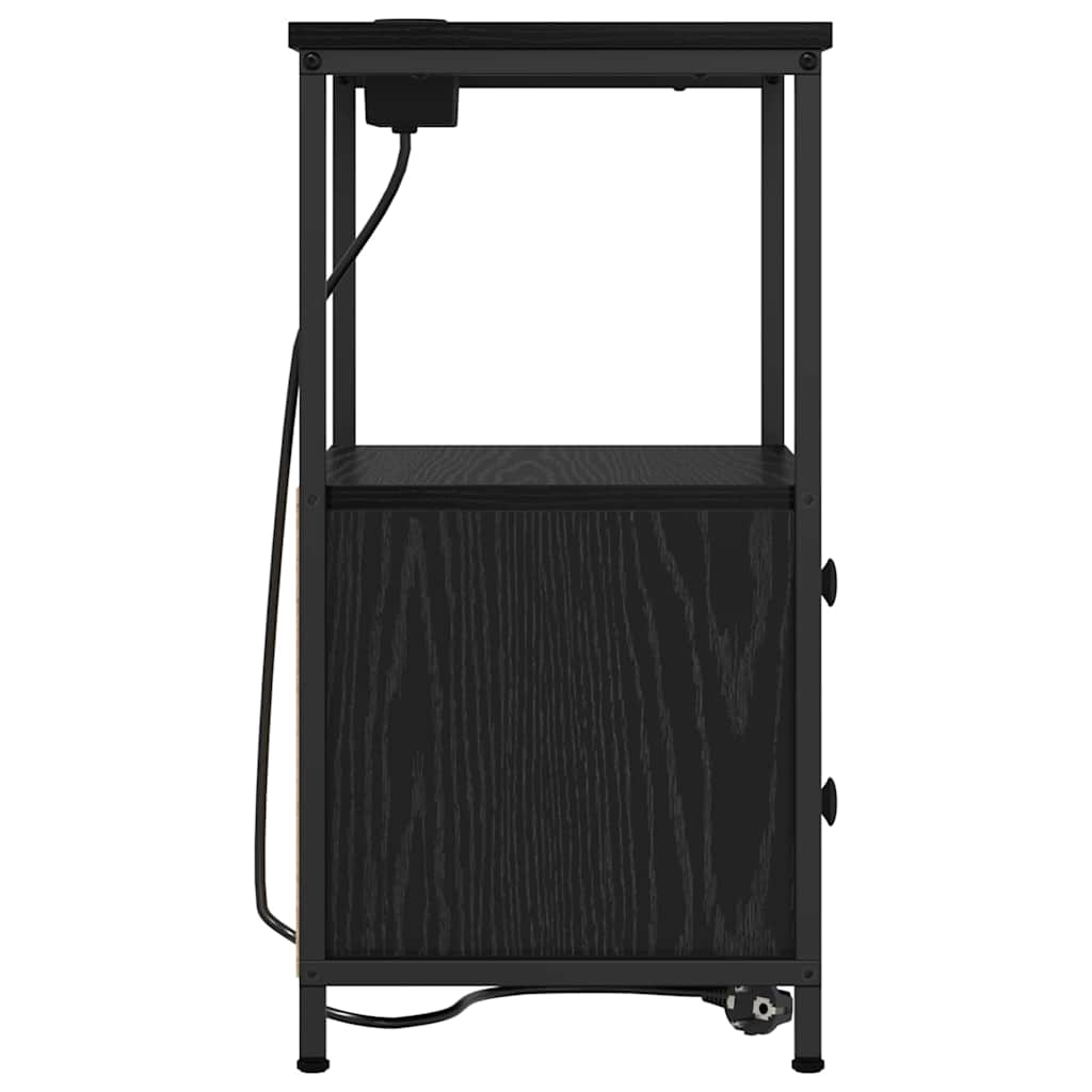 vidaXL Nachttisch 2 pcs Schwarz Eichen-Optik 40 x 31 x 60 cm