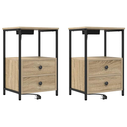 vidaXL Nachttisch 2 pcs Sonoma-Eiche 40 x 31 x 60 cm Holzwerkstoff