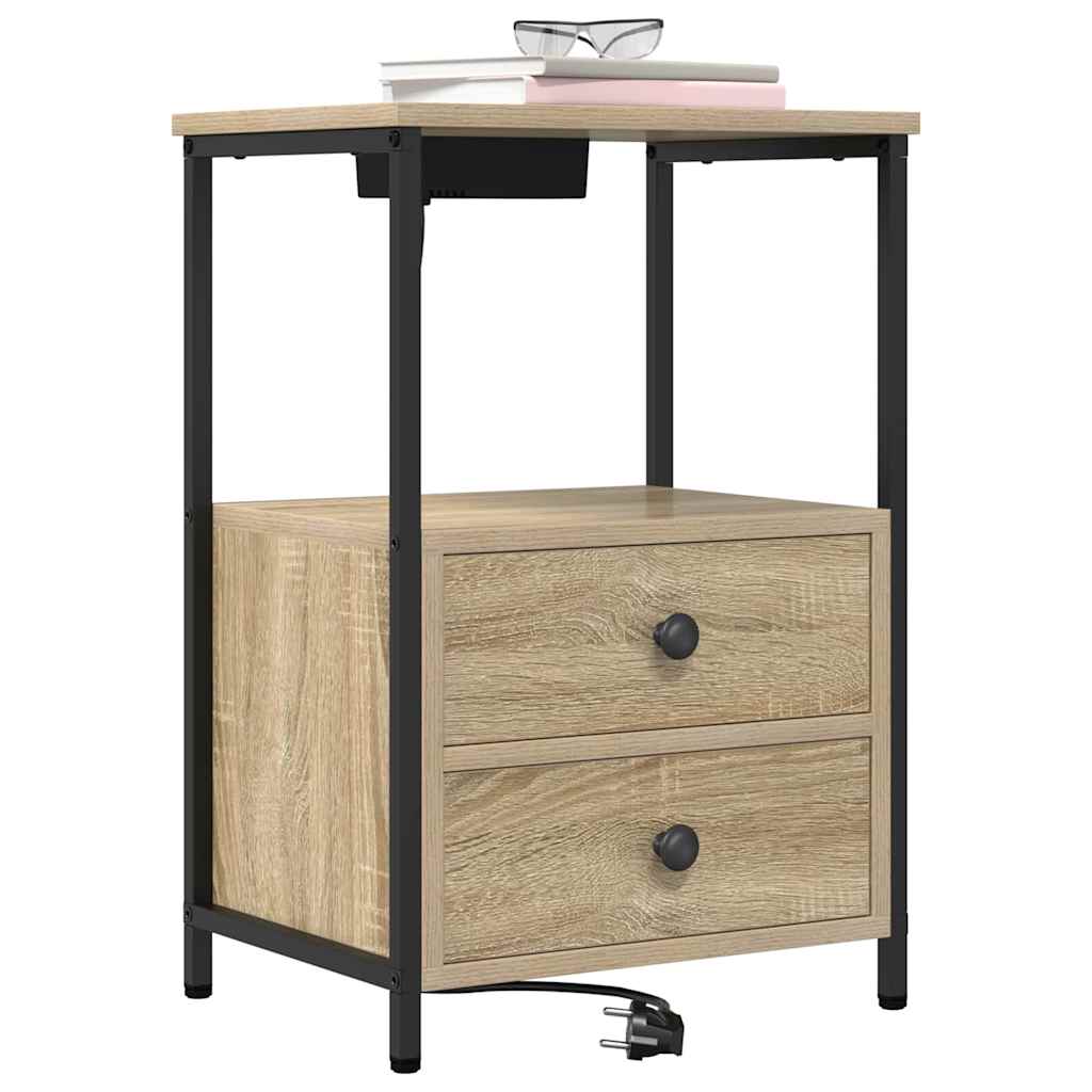 vidaXL Nachttisch 2 pcs Sonoma-Eiche 40 x 31 x 60 cm Holzwerkstoff
