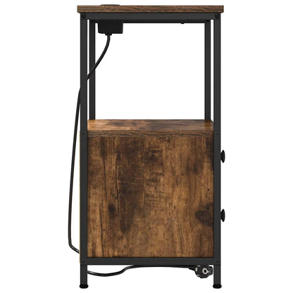 Nachttisch mit Speicher 2 pcs Geräucherte Eiche 40 x 31 x 60 cm