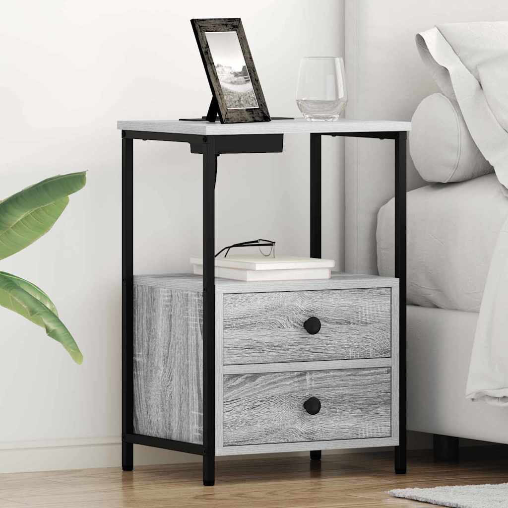 vidaXL Nachttisch Graues Sonoma 40 x 31 x 60 cm Holzwerkstoff