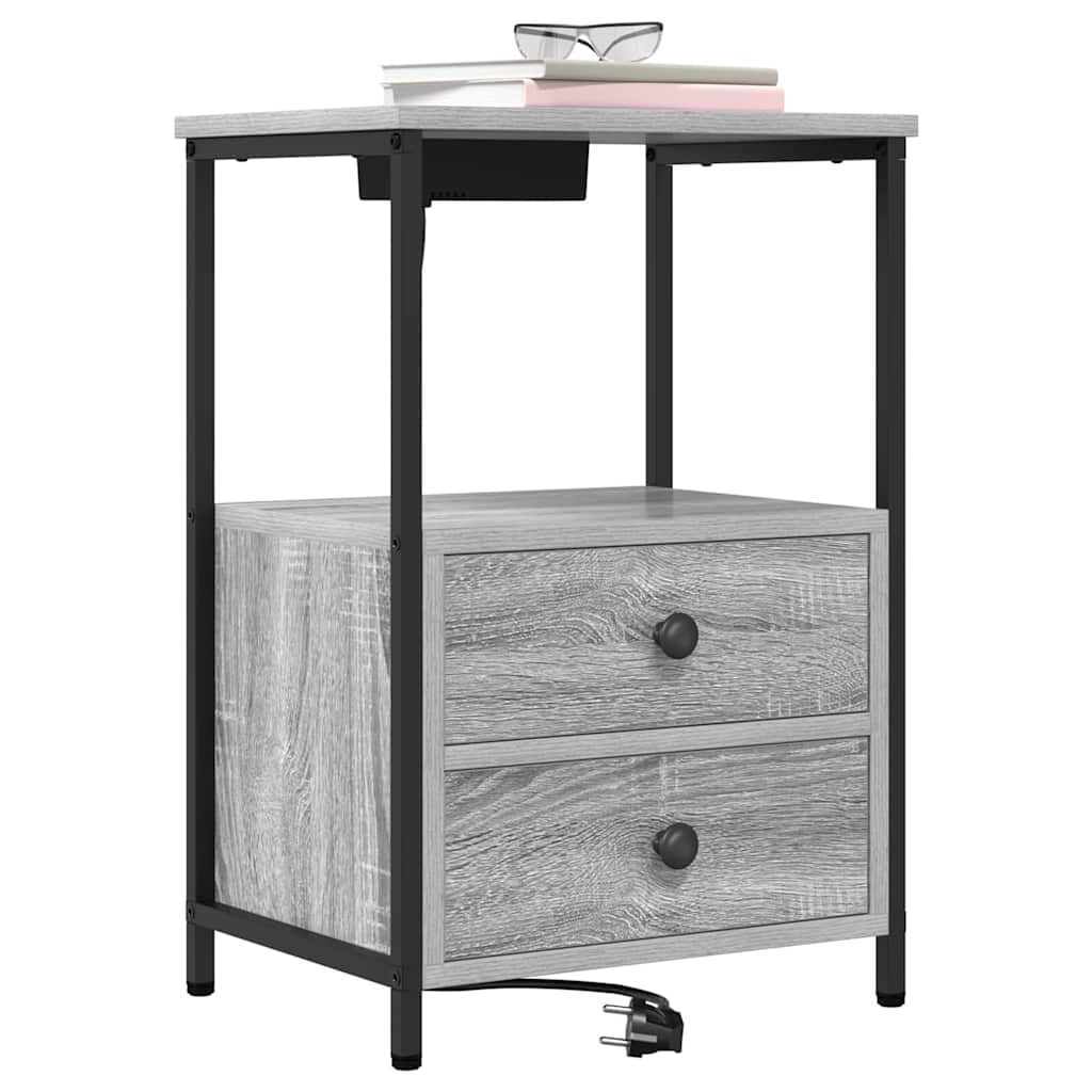 vidaXL Nachttisch Graues Sonoma 40 x 31 x 60 cm Holzwerkstoff