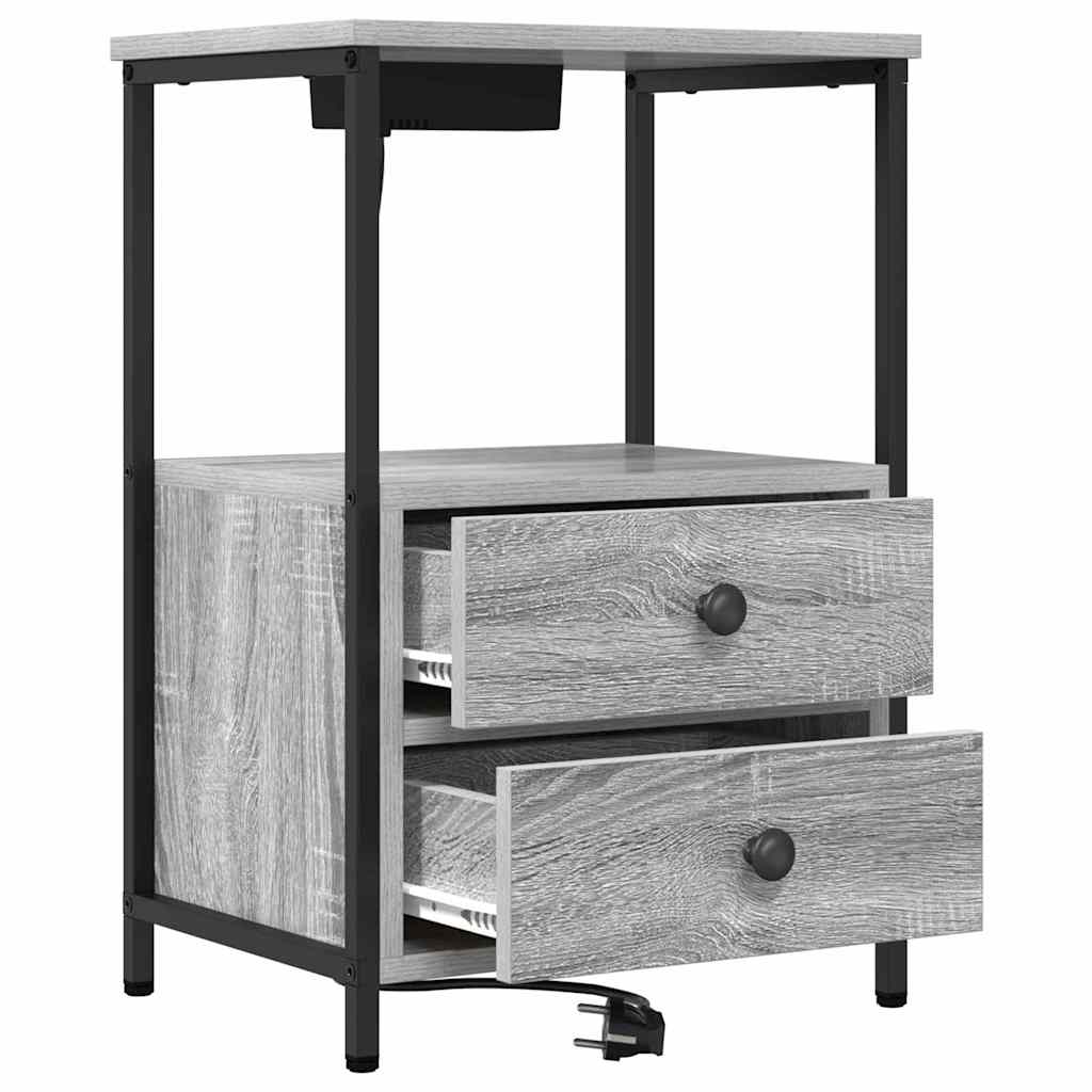 vidaXL Nachttisch 2 pcs Graues Sonoma 40 x 31 x 60 cm Holzwerkstoff
