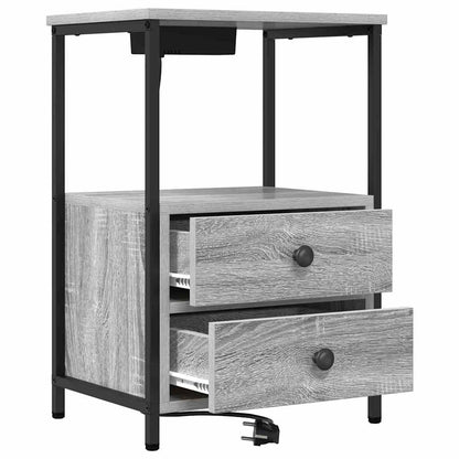 vidaXL Nachttisch 2 pcs Graues Sonoma 40 x 31 x 60 cm Holzwerkstoff