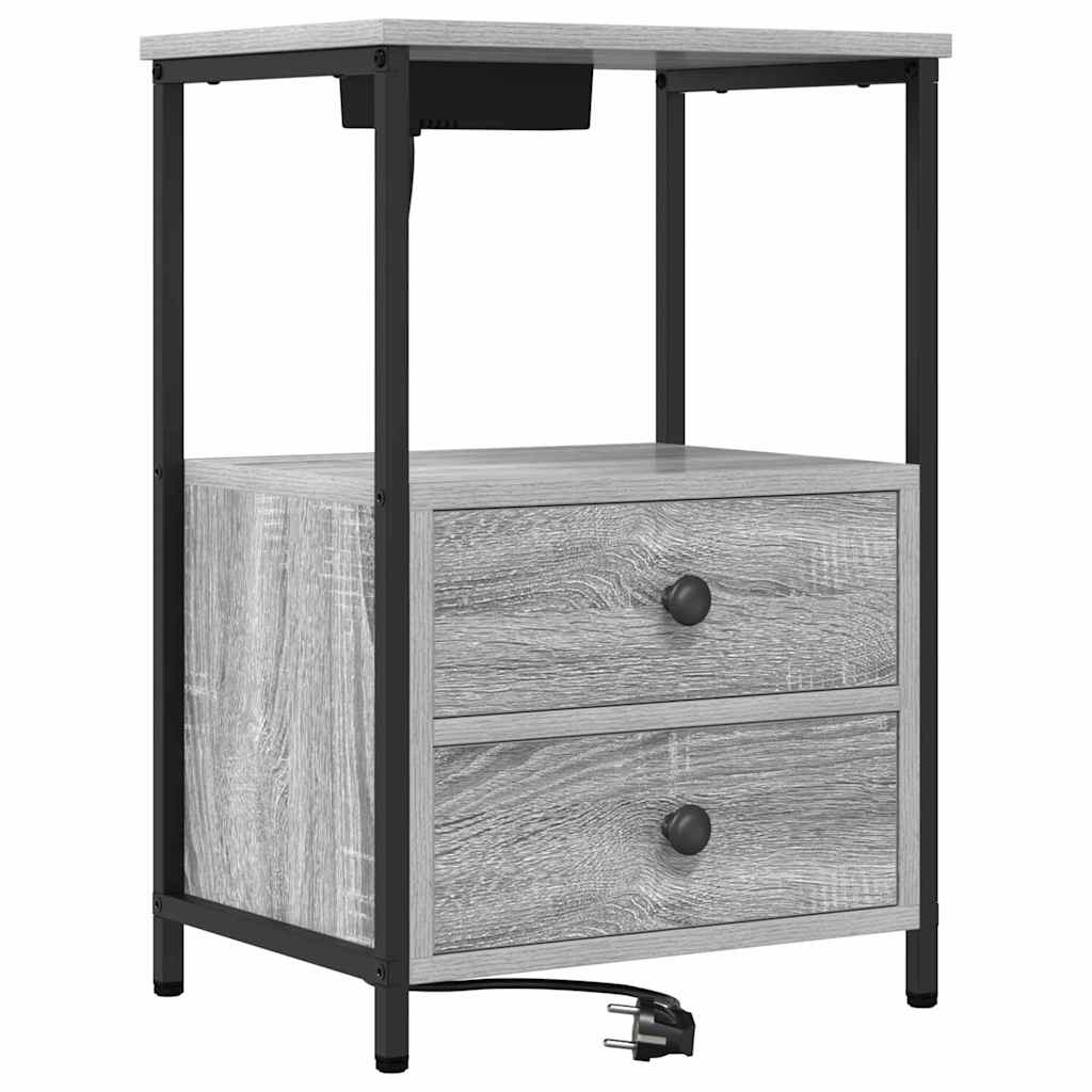 vidaXL Nachttisch 2 pcs Graues Sonoma 40 x 31 x 60 cm Holzwerkstoff