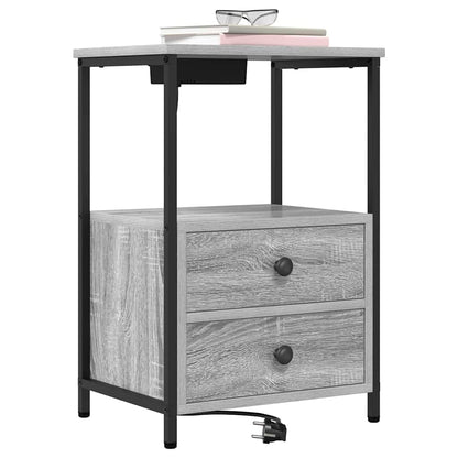 vidaXL Nachttisch 2 pcs Graues Sonoma 40 x 31 x 60 cm Holzwerkstoff