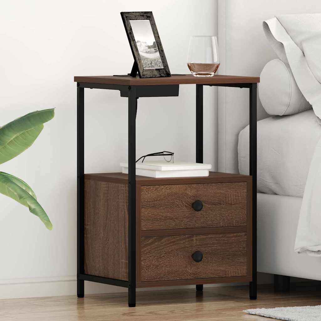 vidaXL Nachttisch Braun Eichen-Optik 40 x 31 x 60 cm Holzwerkstoff