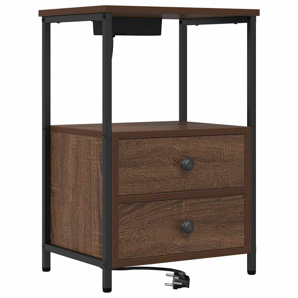 vidaXL Nachttisch Braun Eichen-Optik 40 x 31 x 60 cm Holzwerkstoff