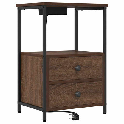 vidaXL Nachttisch Braun Eichen-Optik 40 x 31 x 60 cm Holzwerkstoff