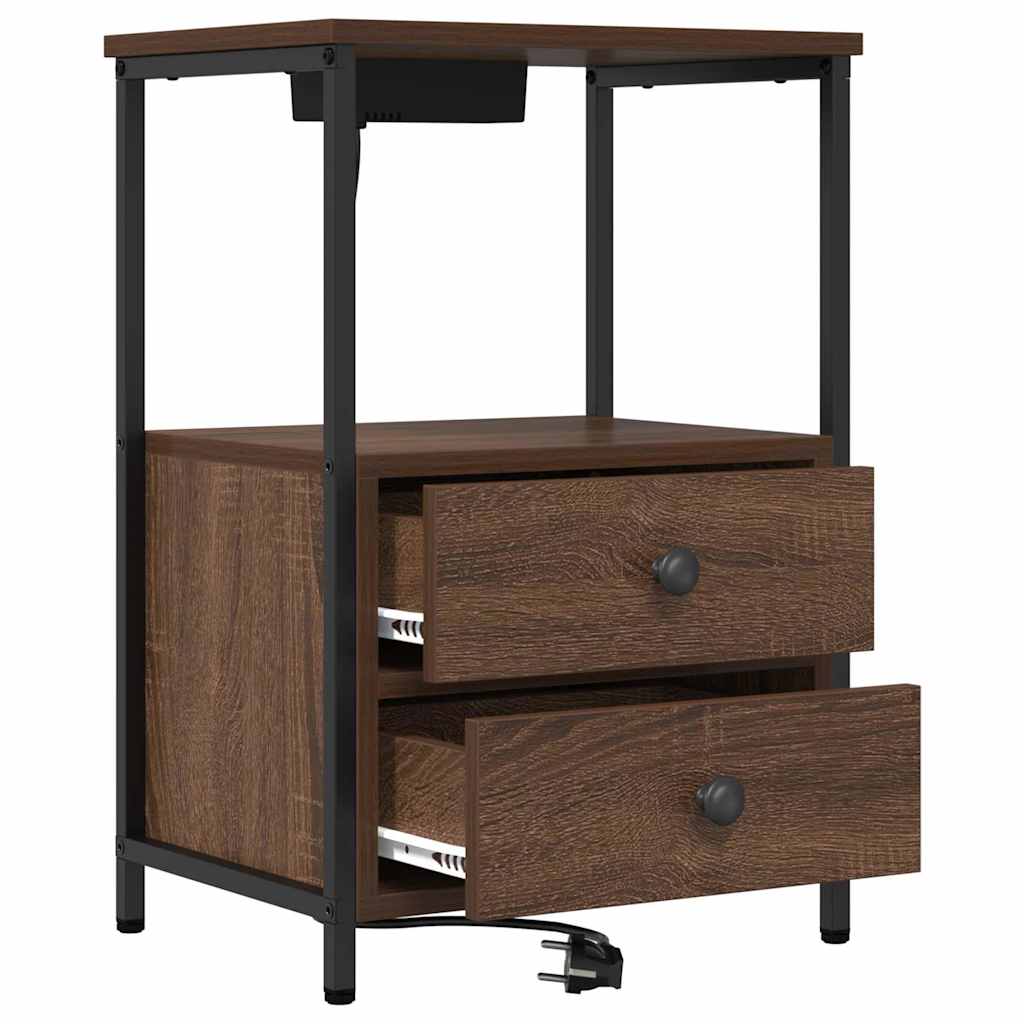 vidaXL Nachttisch Braun Eichen-Optik 40 x 31 x 60 cm Holzwerkstoff