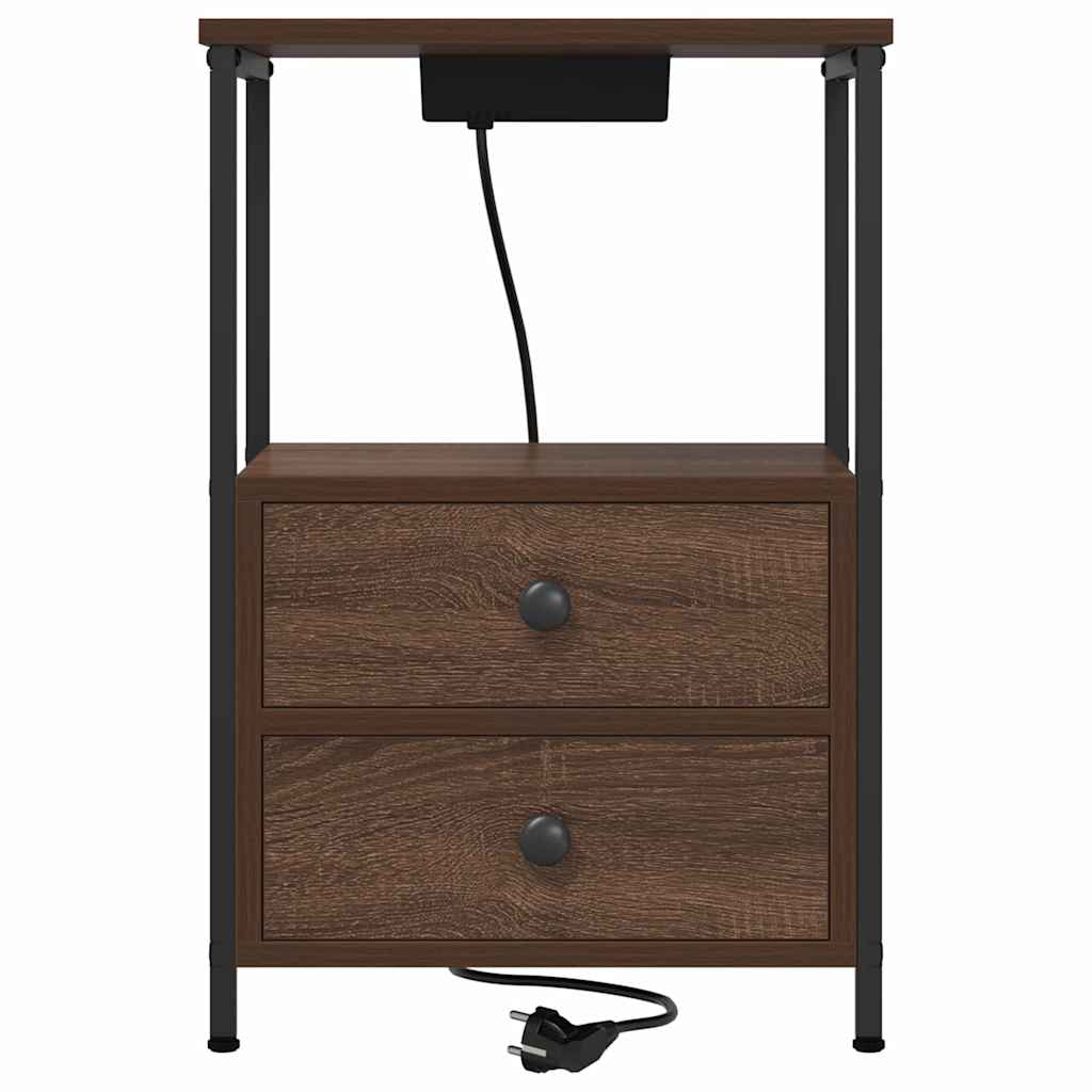 vidaXL Nachttisch Braun Eichen-Optik 40 x 31 x 60 cm Holzwerkstoff
