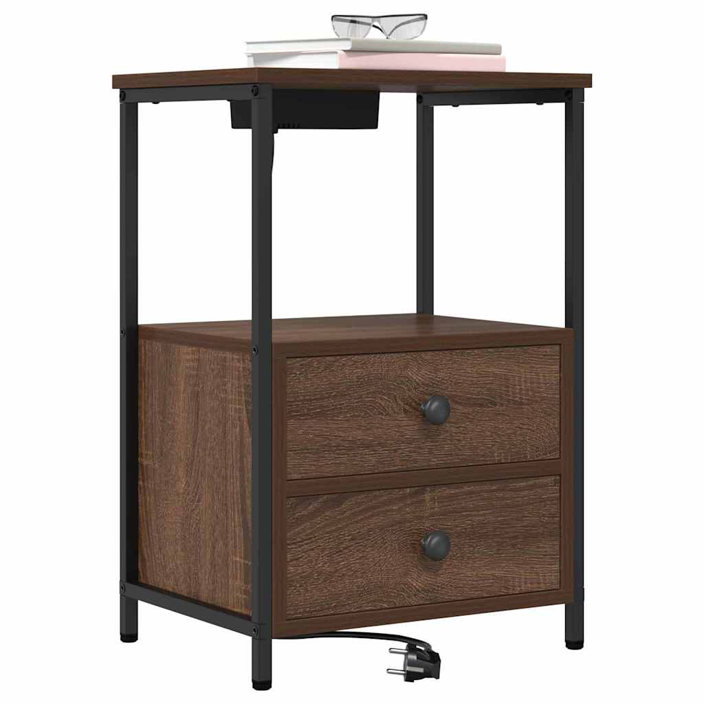 vidaXL Nachttisch Braun Eichen-Optik 40 x 31 x 60 cm Holzwerkstoff