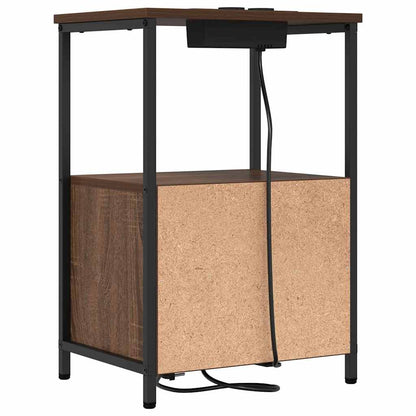 Nachttisch 2 pcs Braun Eichen-Optik 40 x 31 x 60 cm