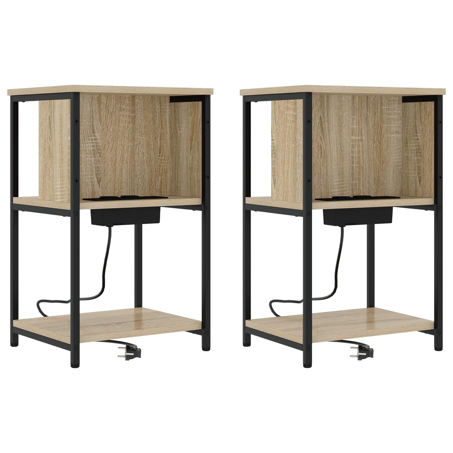 vidaXL Nachttisch 2 pcs Sonoma-Eiche 38 x 31 x 61 cm Holzwerkstoff