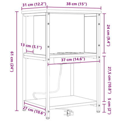 vidaXL Nachttisch 2 pcs Sonoma-Eiche 38 x 31 x 61 cm Holzwerkstoff