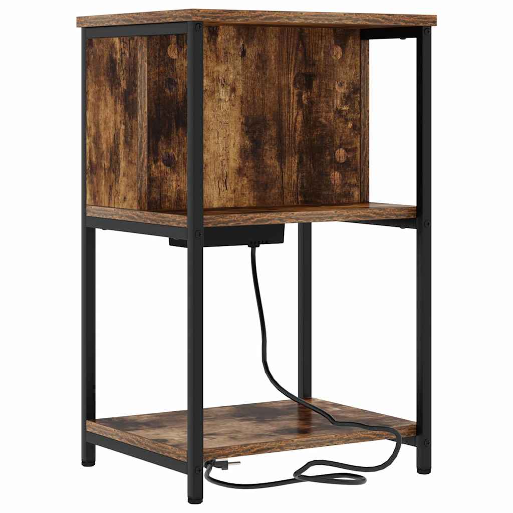 vidaXL Nachttisch 2 pcs Geräucherte Eiche 38 x 31 x 61 cm