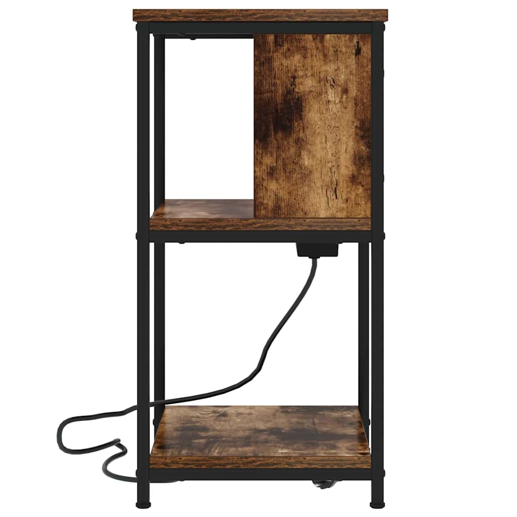 vidaXL Nachttisch 2 pcs Geräucherte Eiche 38 x 31 x 61 cm
