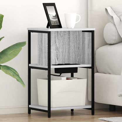 vidaXL Nachttisch Graues Sonoma 38 x 31 x 61 cm Holzwerkstoff