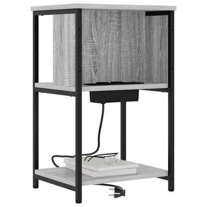 vidaXL Nachttisch 2 pcs Graues Sonoma 38 x 31 x 61 cm Holzwerkstoff