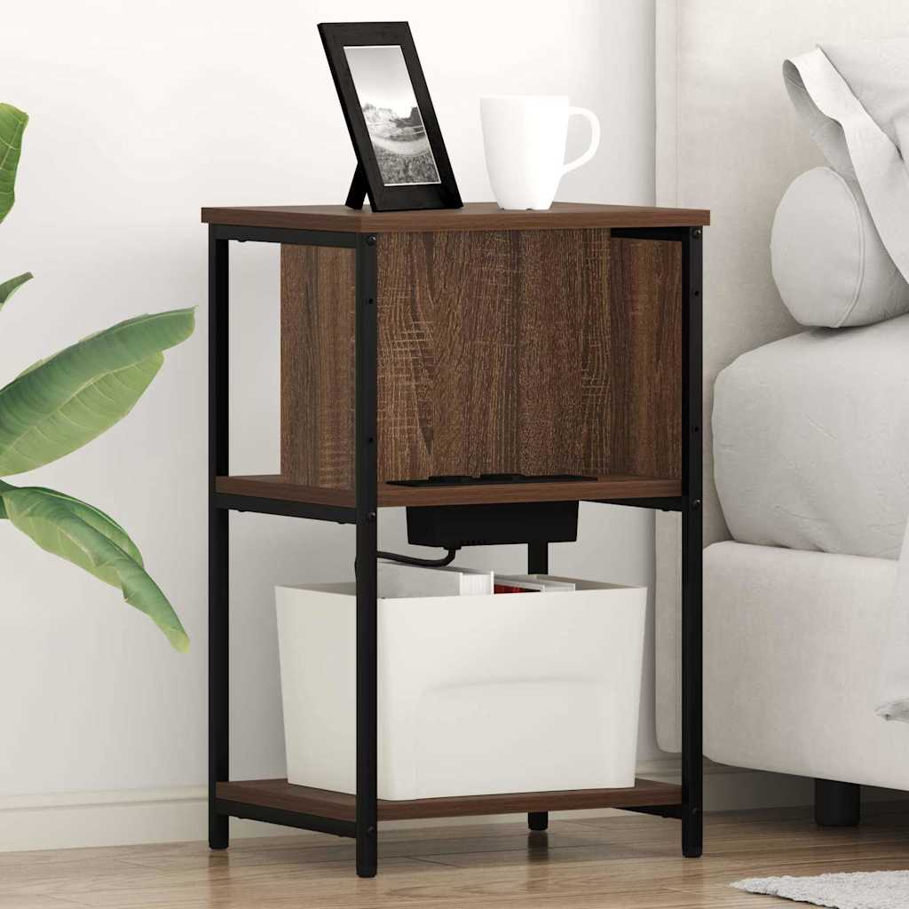 vidaXL Nachttisch Braun Eichen-Optik 38 x 31 x 61 cm Holzwerkstoff