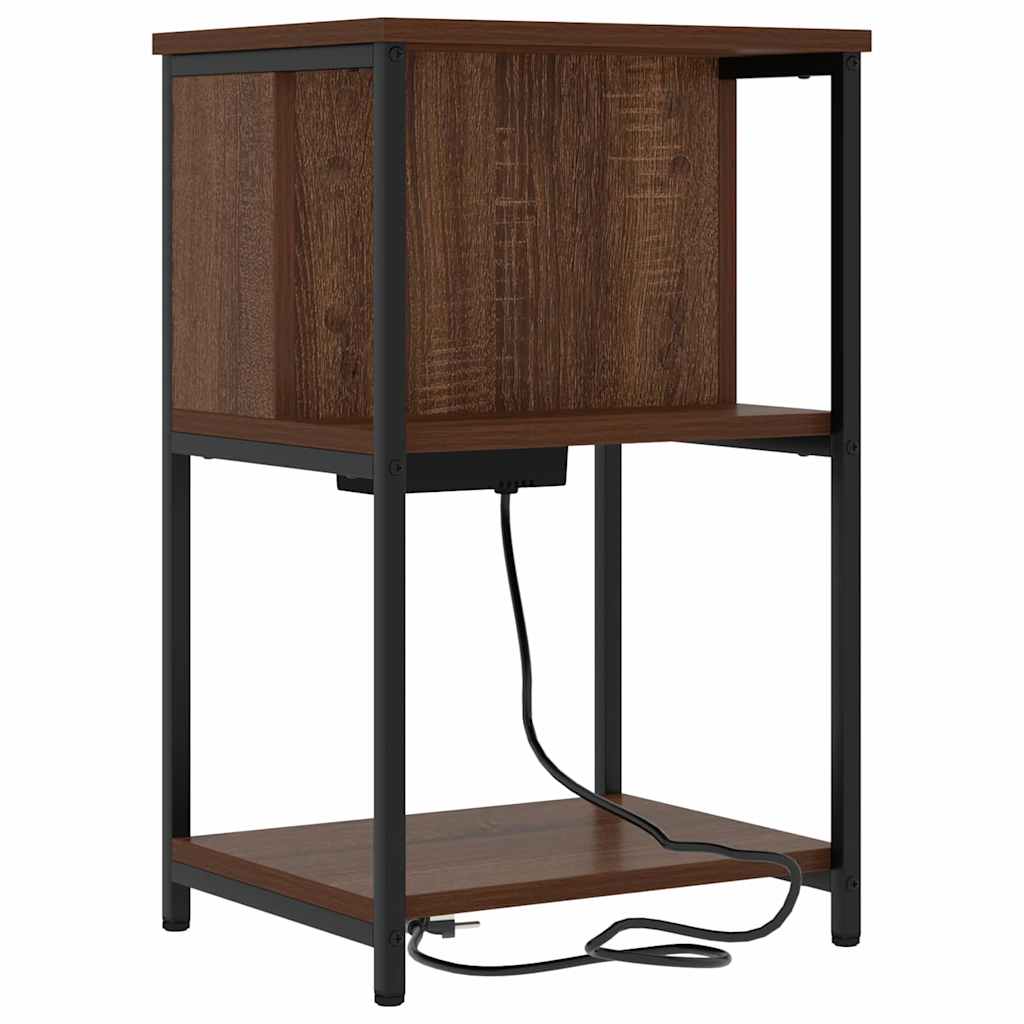 vidaXL Nachttisch Braun Eichen-Optik 38 x 31 x 61 cm Holzwerkstoff