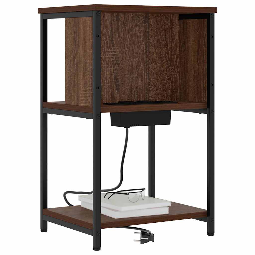 vidaXL Nachttisch Braun Eichen-Optik 38 x 31 x 61 cm Holzwerkstoff