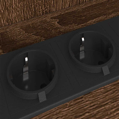 Nachttisch 2 pcs Braun Eichen-Optik 38 x 31 x 61 cm