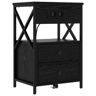 vidaXL Nachttisch Schwarz Eichen-Optik 40 x 31 x 60 cm Holzwerkstoff
